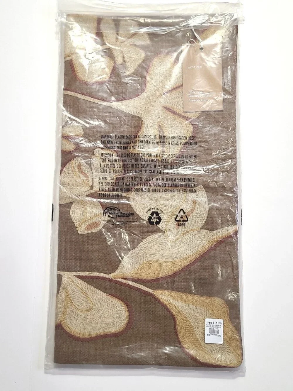 West Elm NEW 20-inch Crewel Garden Pillow Cover 100% Cotton